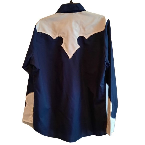 Espuela De Oro Blue Bull Riding Western embroidered Long Sleeve Shirt ME… - Picture 2 of 4